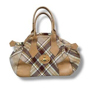 Vivienne Westwood Plaid Brown Handbag